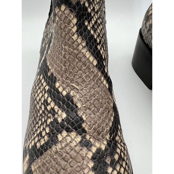 Steve Madden Cade Gray Snake Skin Stretch Leather Booties Casual Boots Size 6M - Picture 6 of 9